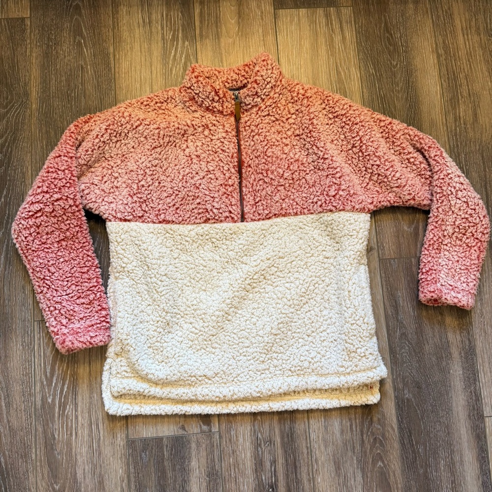 Pullover Fleece 1/4 Zip Women’s Sweatshirt Size Large 12/14 Comfy Y2K